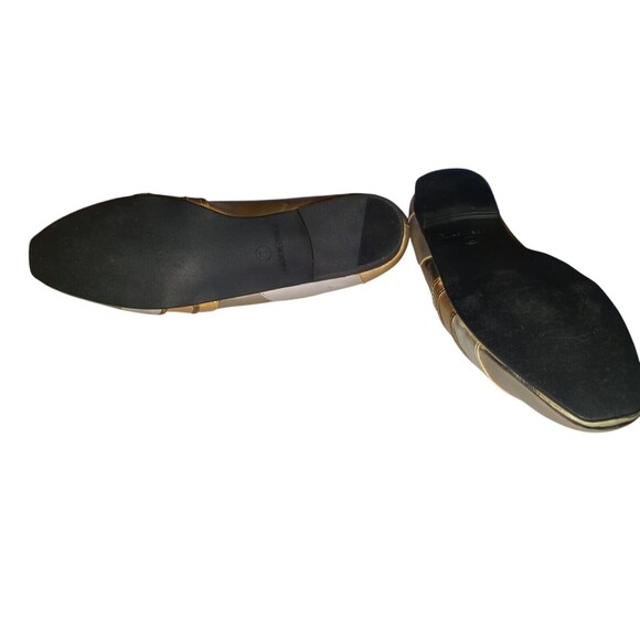 Premier Collection Vtg 90s Gold -Silver Metallic Low Heel Slip-on  Womens 7 - Picture 7 of 8